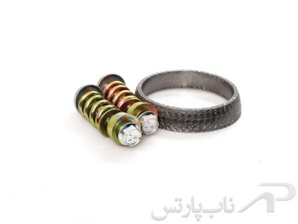 تصویر  واشر گلویی کامل (کیت لوازم نگهدارنده) لوله اگزوز موتور XU7 پژو 405 برند عظام