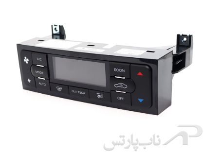 تصویر  کنترل پنل (کلیدهای بخاری و کولر) پژو پارس اتوماتیک با نور زمینه زرد برند ساندن