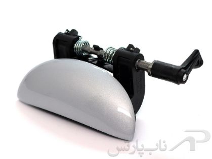 تصویر  مجموعه دستگیره عقب چپ  بیرونی پژو 207-نقره ای