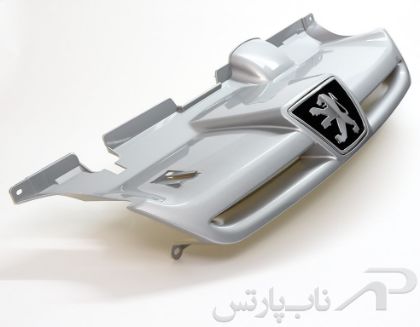 تصویر  جلو پنجره (گریل) با آرم (لوگو) نقره ای 7958 پژو پارس برند کروز