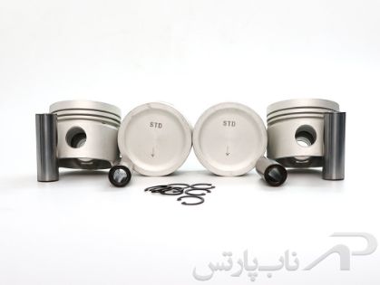 تصویر  پیستون HC سایز استاندارد با خار و گژن پین پیکان (چهارعددی) برند عظام