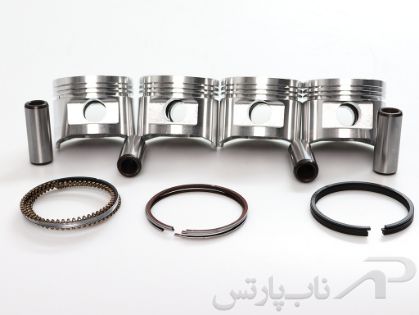 تصویر  پیستون سایز استاندارد (STD) با ملحقات کامل و رینگ برند (TP) پراید چهارعددی 