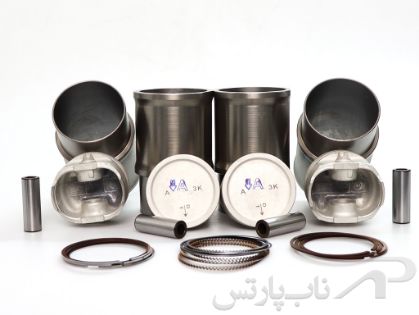 تصویر  پیستون سایز استاندارد با بوش و رینگ پژو 206 تیپ 2 موتور (TU3-JPK) چهارعددی برند عظام