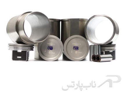 تصویر  پیستون XUP سایز استاندارد و گژن پین با پوش پلاتو پژو پارس (چهارعددی) برند عظام