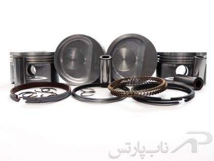 تصویر  پیستون سایز 0.30 با خار و گژن پین پیکان دوگانه‌سوز (چهارعددی) برند عظام