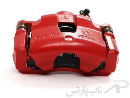 تصویر  کالیپر قرمز و سیلندر ترمز با لنت (تکستار) چرخ جلو چپ کامل پژو 207 دستی برند کروز