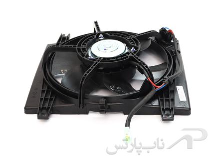 تصویر  موتور و پروانه فن رادیاتور دو دور کامل پراید صبا برند ماد پارت