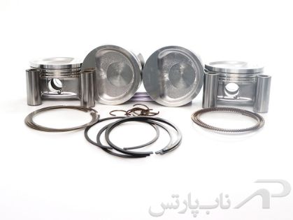 تصویر  پیستون سایز استاندارد با خار و گژن پین و رینگ TP روآ (چهارعددی) برند عظام