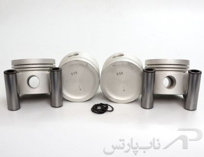 تصویر  پیستون HC سایز 0.30 با خار و گژن پین پیکان (چهارعددی) برند عظام