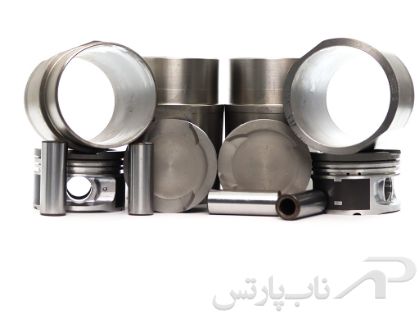 تصویر  پیستون سایز استاندارد طرح جدید WVP با بوش پلاتو و گژن پین سمند موتور XU7 (چهارعددی) برند عظام