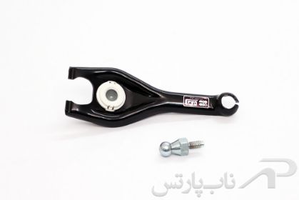 تصویر  اهرم دوشاخه کلاچ بهینه (طول 225mm) گیربکس BE موتور TU5 با بوش پلاستیکی و پیچ پژو 207 کد 0660401799 برند ایساکو