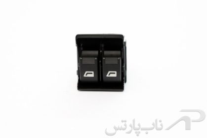 تصویر  کلید شیشه بالابر چپ (راننده) دو پل با نور سفید پژو پارس برند کروز