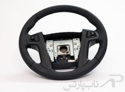 تصویر  غربیلک فرمان دور چرم با کلیدهای کنترلی (تماس و مالتی مدیا) پژو پارس برند کروز