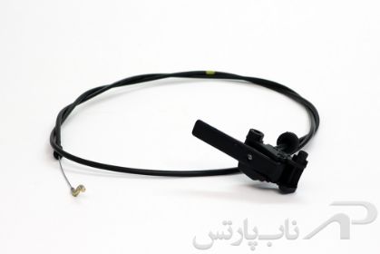تصویر  کابل (سیم) و دستگیره رهاکننده درب موتور (گردگیر کوچک) پژو 405 کد 1380305199 برند ایساکو