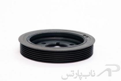 تصویر  پولی سر میل لنگ قطر 146mm موتور TU5 پژو 206 تیپ 5 کد 0390202099 برند ایساکو